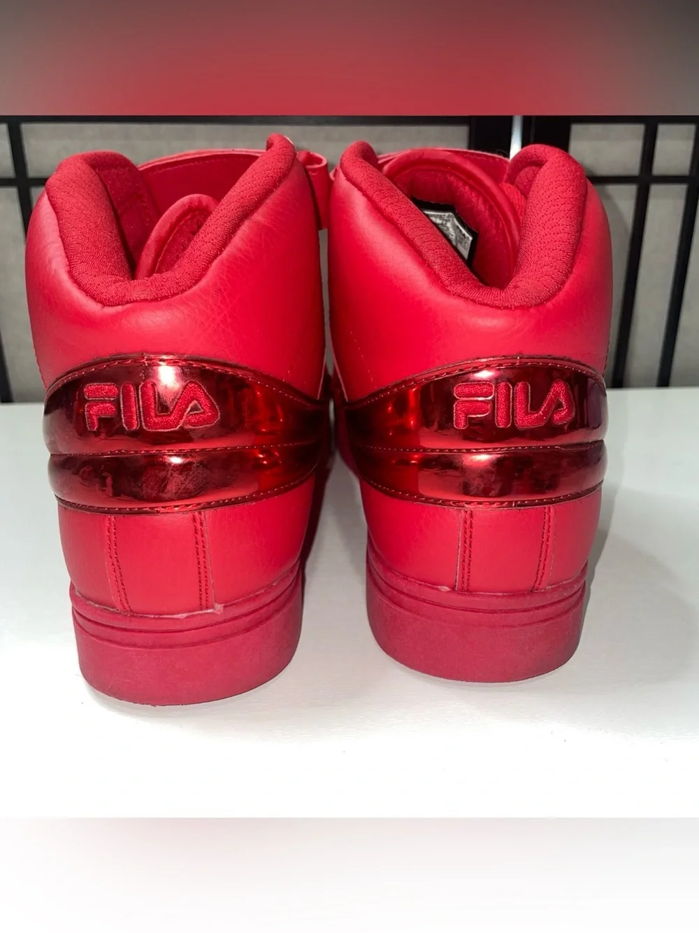 FILA Vulc 13 Chrome All Red High Top Men's Size 10.5 - Like New!